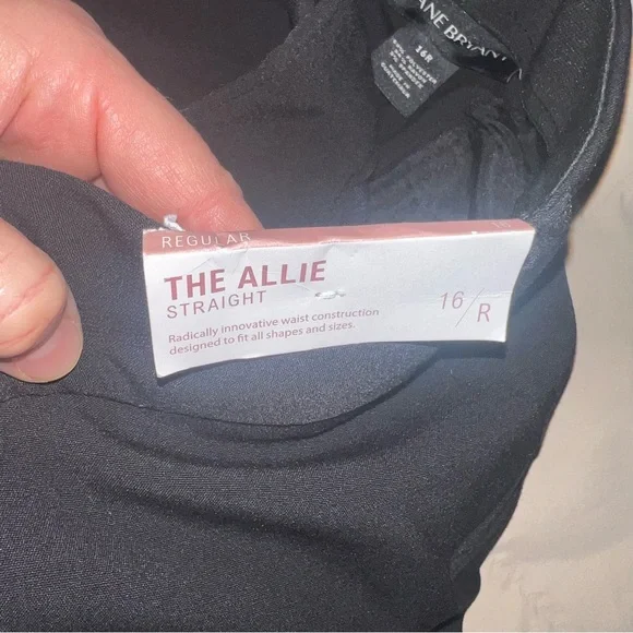 Lane Bryant Allie Straight Trouser Pant Women 16R Black Flat Front High Rise NEW - Picture 5 of 6